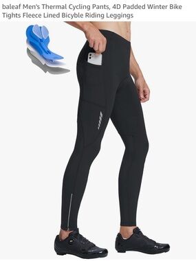 baleaf women’s Black Thermal Cycling Tights - Fleece Lined